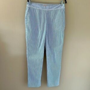 Brooks Brother’s Womens Blue & White Cotton  Seersucker Pants Size 4 Preppy